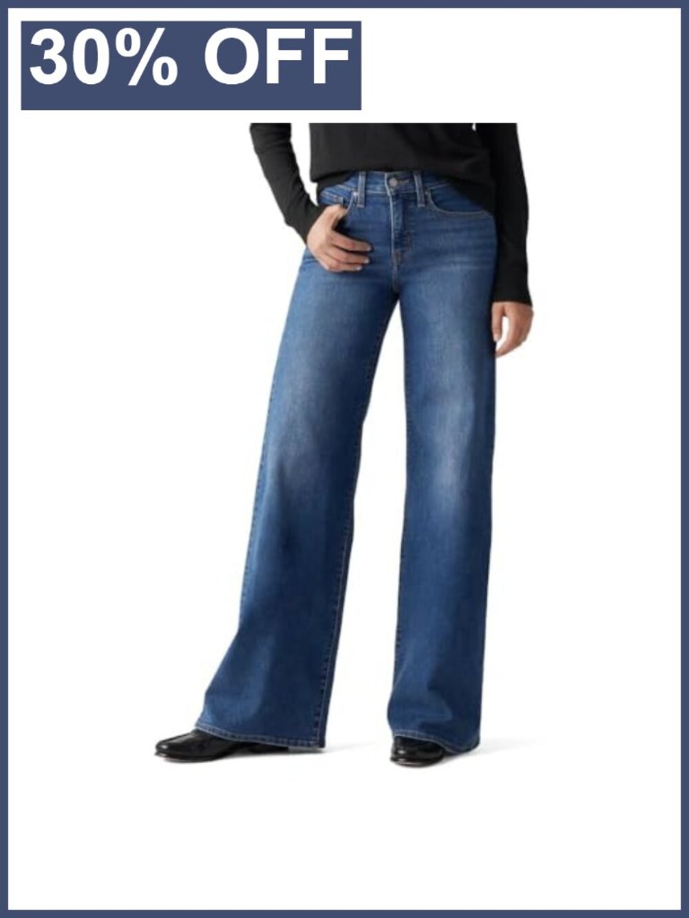 Levi's 318 Shaping Wide-Leg Jeans - Mid Rise 80% Cotton Stretch